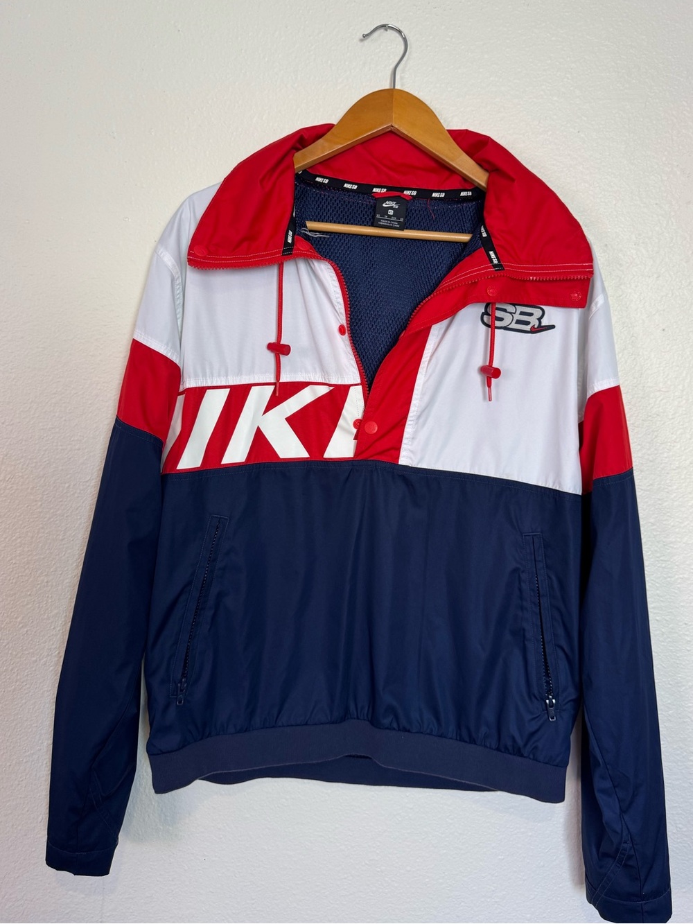 Nike SB Navy and Red Mesh Pullover